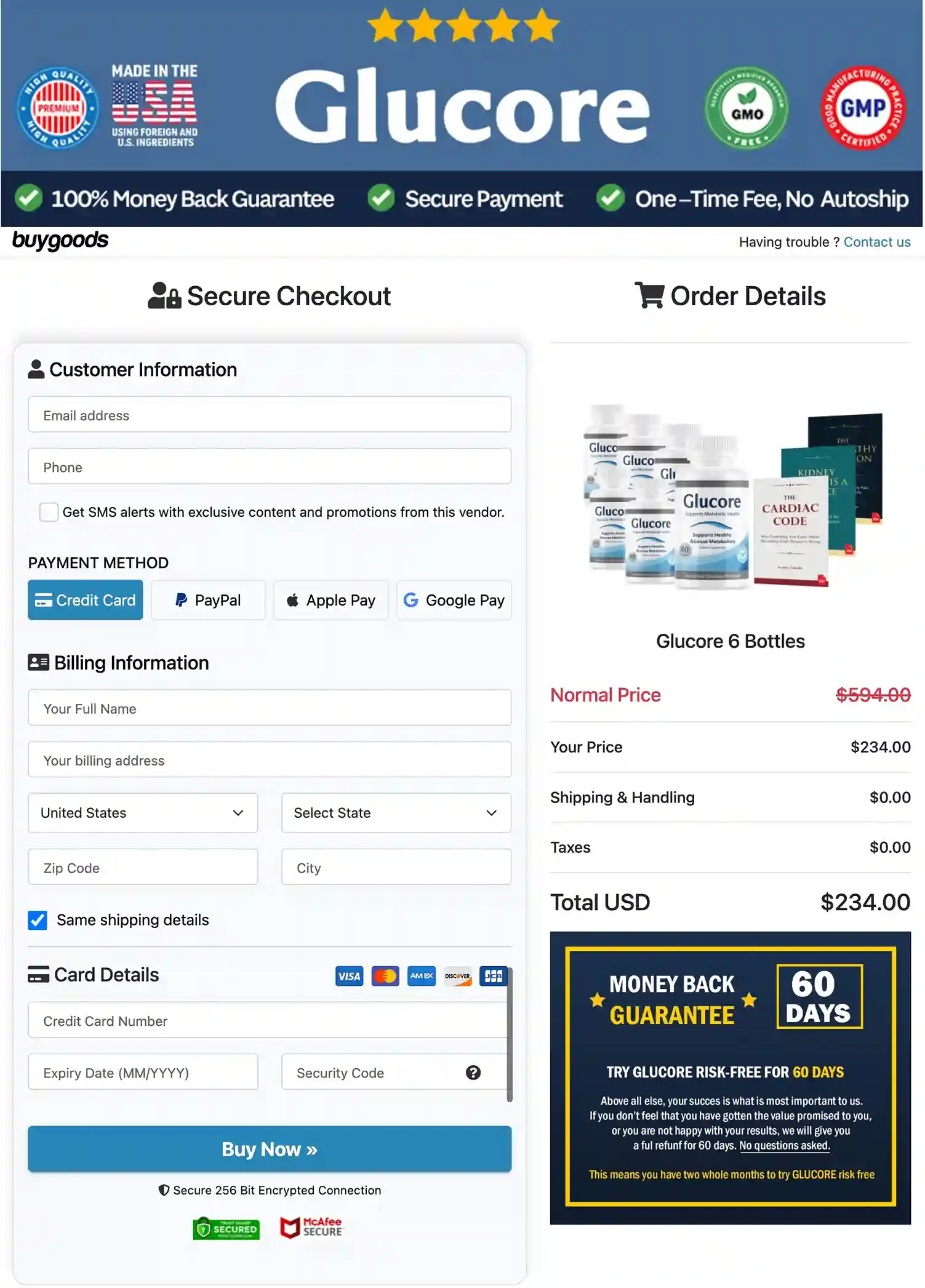Glucore Final Pricing — Choose Your Package — 60-Day Guarantee